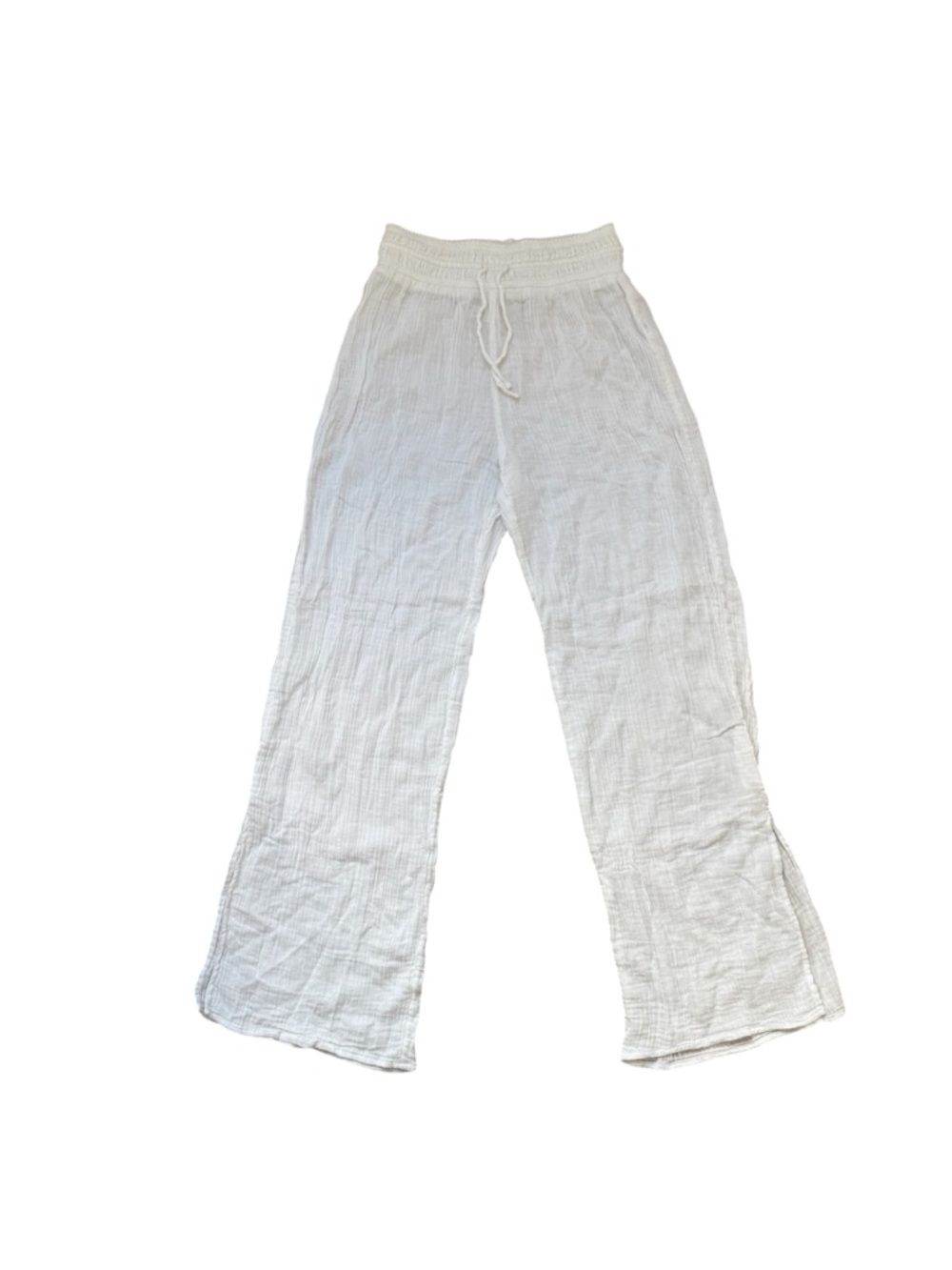 Abercrombie & Fitch Cotton Gauze Pants—White, Size S